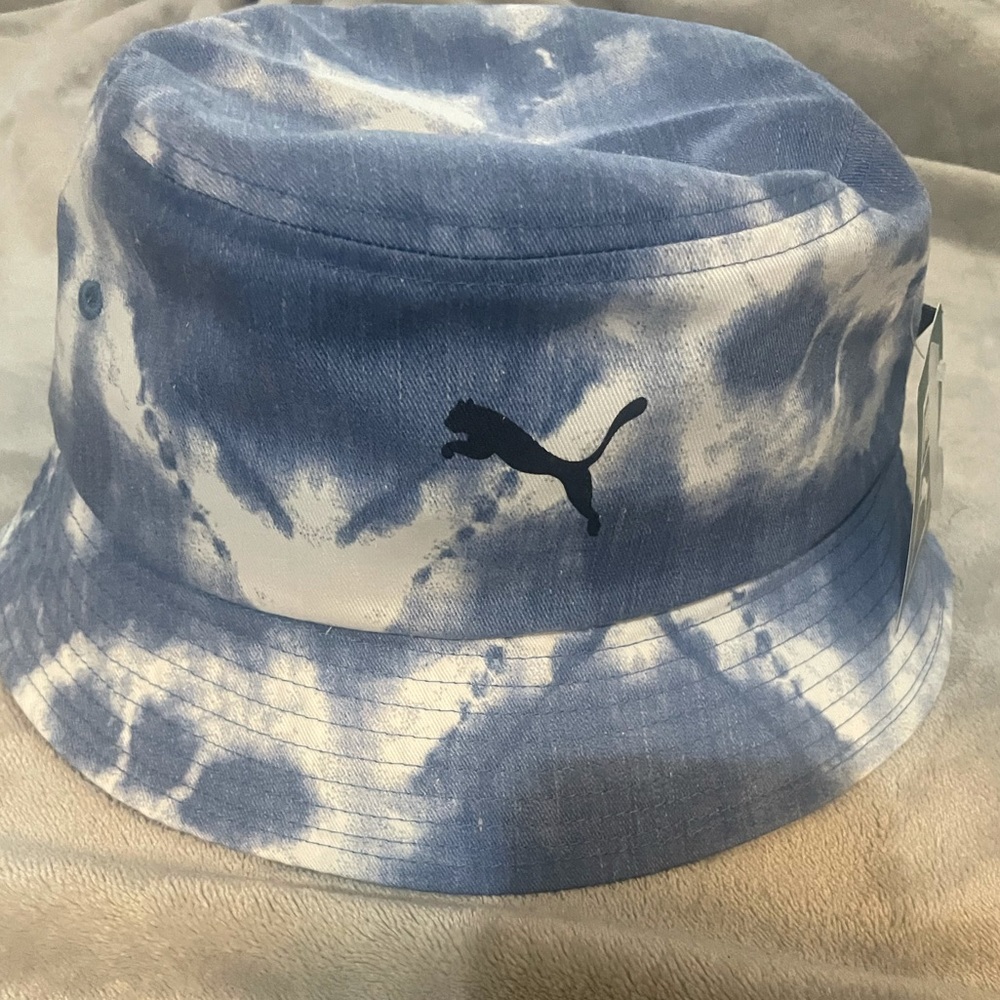 Tie Dye Denim Puma Bucket Hat